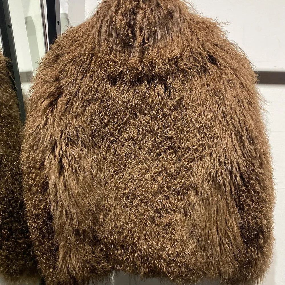 Women's Mongolian Curly Shearling Jacket