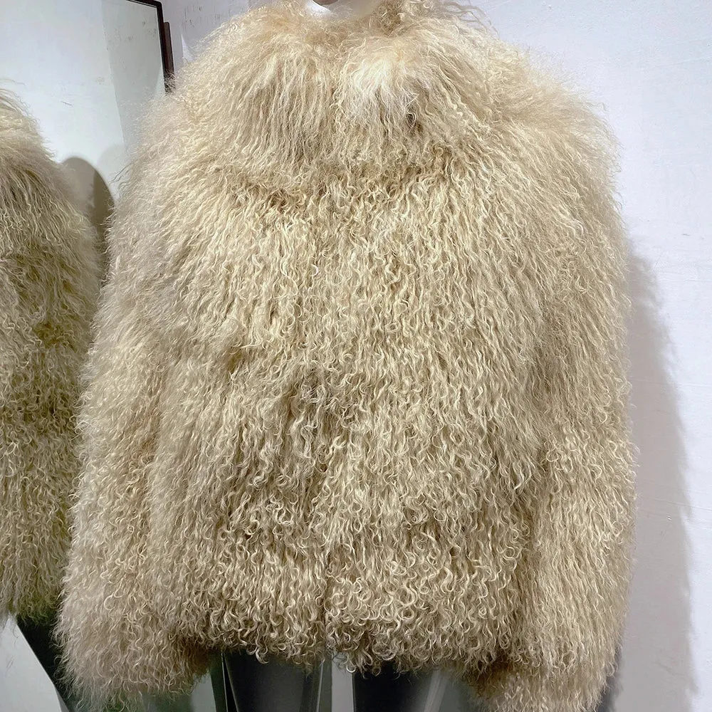 Women's Mongolian Curly Shearling Jacket