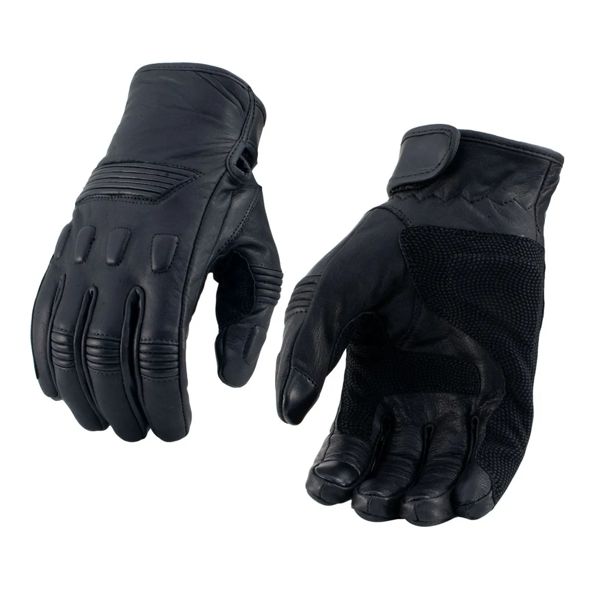 Xelement XG17503 Men's Black Leather 'Flex' Racing Gloves