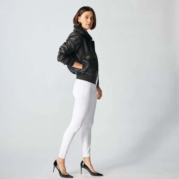 Zermatt Leather Bomber Jacket For Women